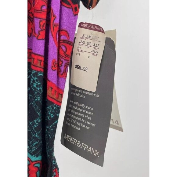 Vintage 90s‎ Deadstock Tiger Boho Print Short Sleeve Wrap Skirt Maxi Dress 14 - Picture 10 of 16